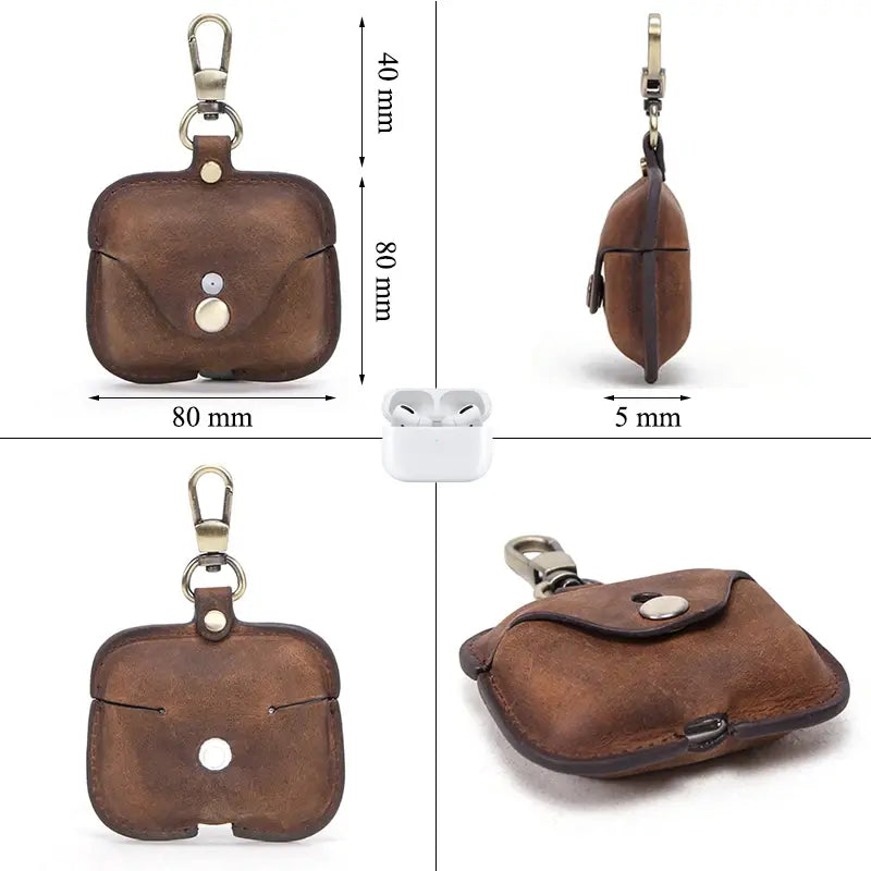 Wireless Earphones Genuine Leather Case
