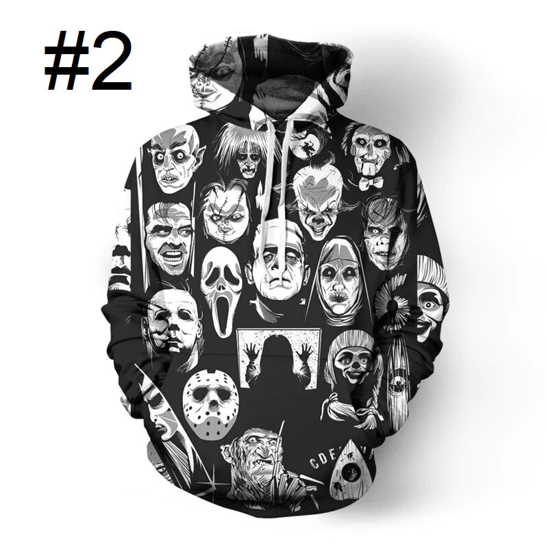 Unisex Creepy 3D Hoodies
