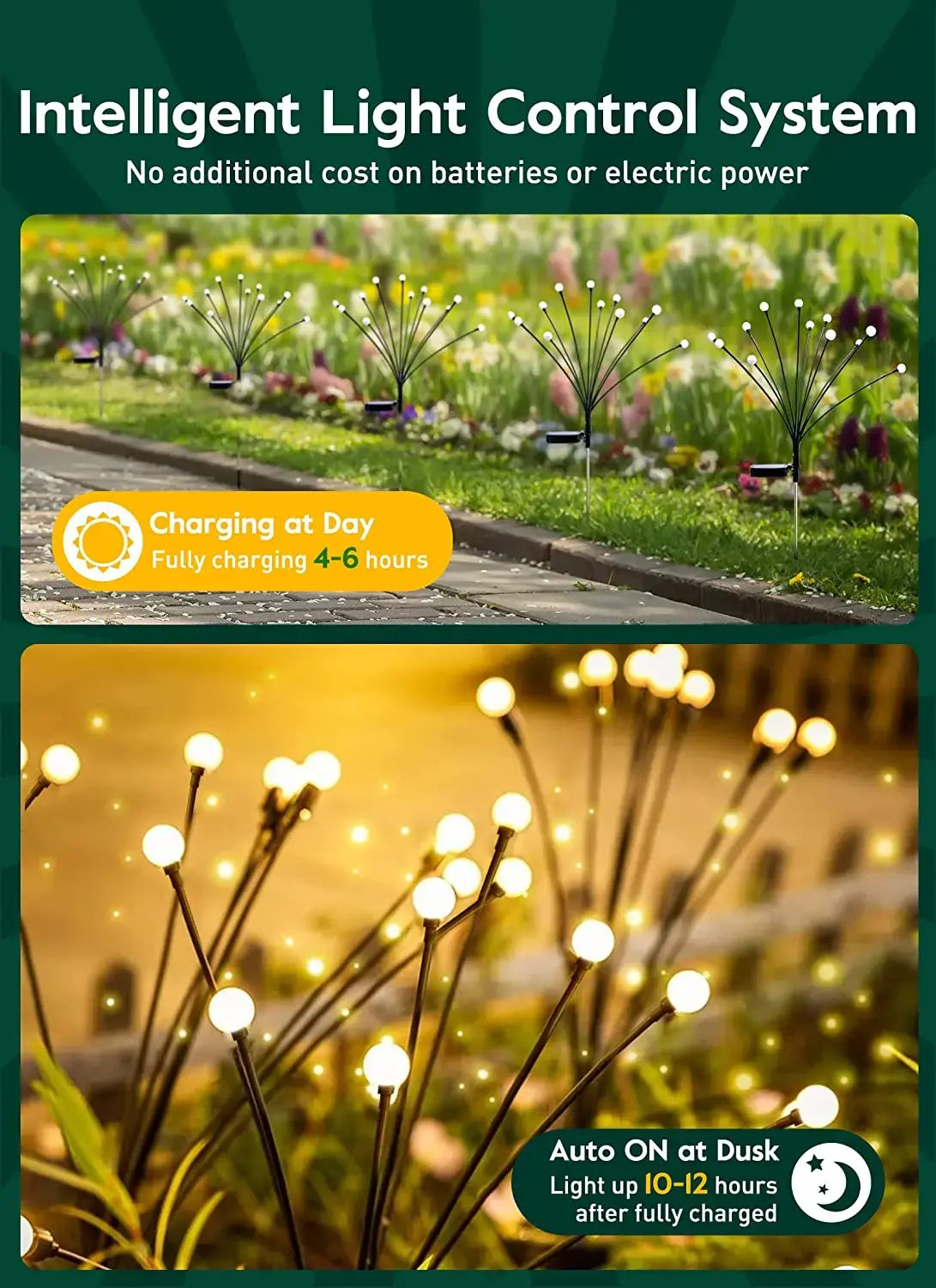 Solar Powered Garden LED Firefly Lights