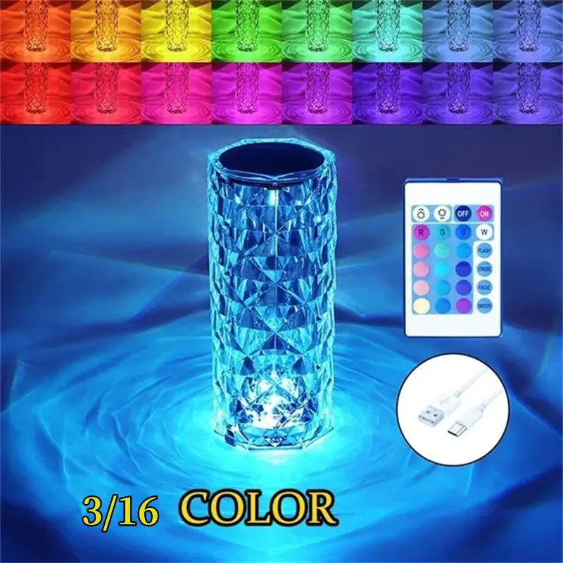 Multi-Colour LED Crystal Table Lamp
