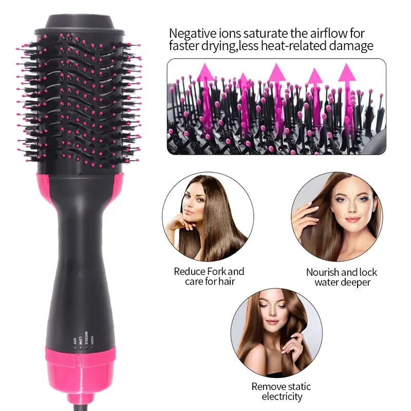 Multifunctional Hot Air Hair Roller Straightener Brush