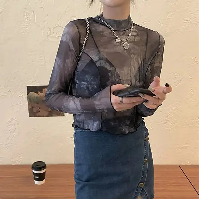 Women's Abstract Print Crop Top