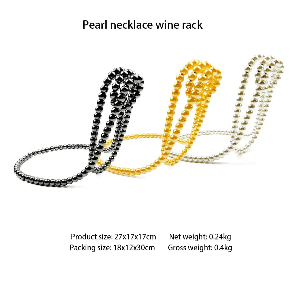 Glamorous Pearl Necklace Wine Rack