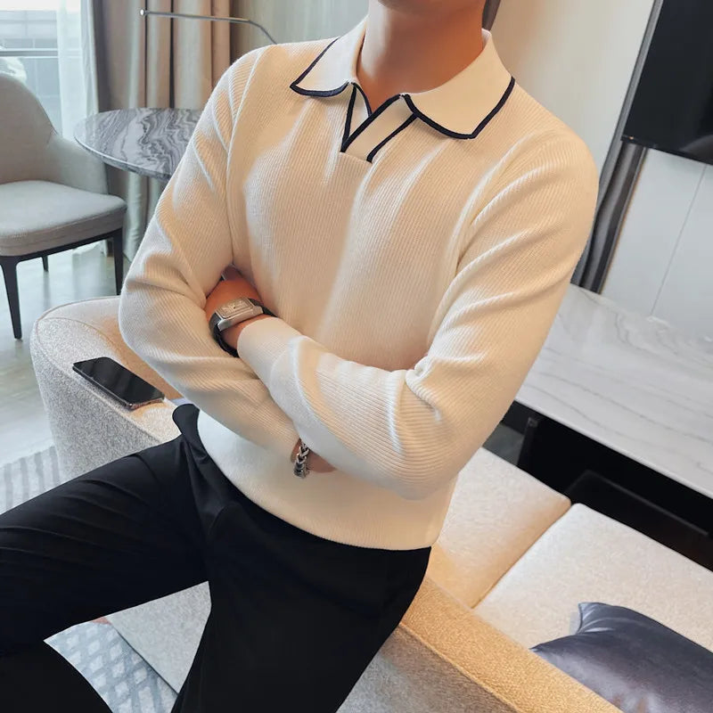 Men's Denim Solid Colour Long Sleeve Shirt