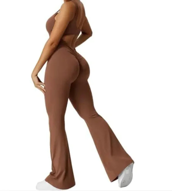 Flattering Flare Fitness Jumpsuit for Active Women