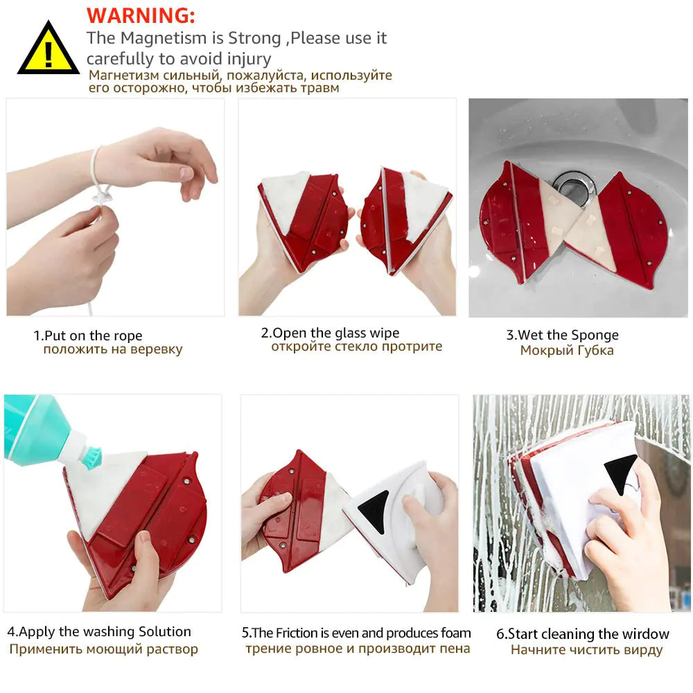 Magnetic Double Sided Window Glass Cleaner