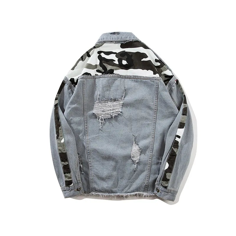 Artisan Patchwork Camo Jean Jacket