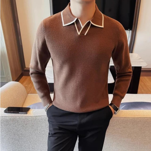 Men's Denim Solid Colour Long Sleeve Shirt