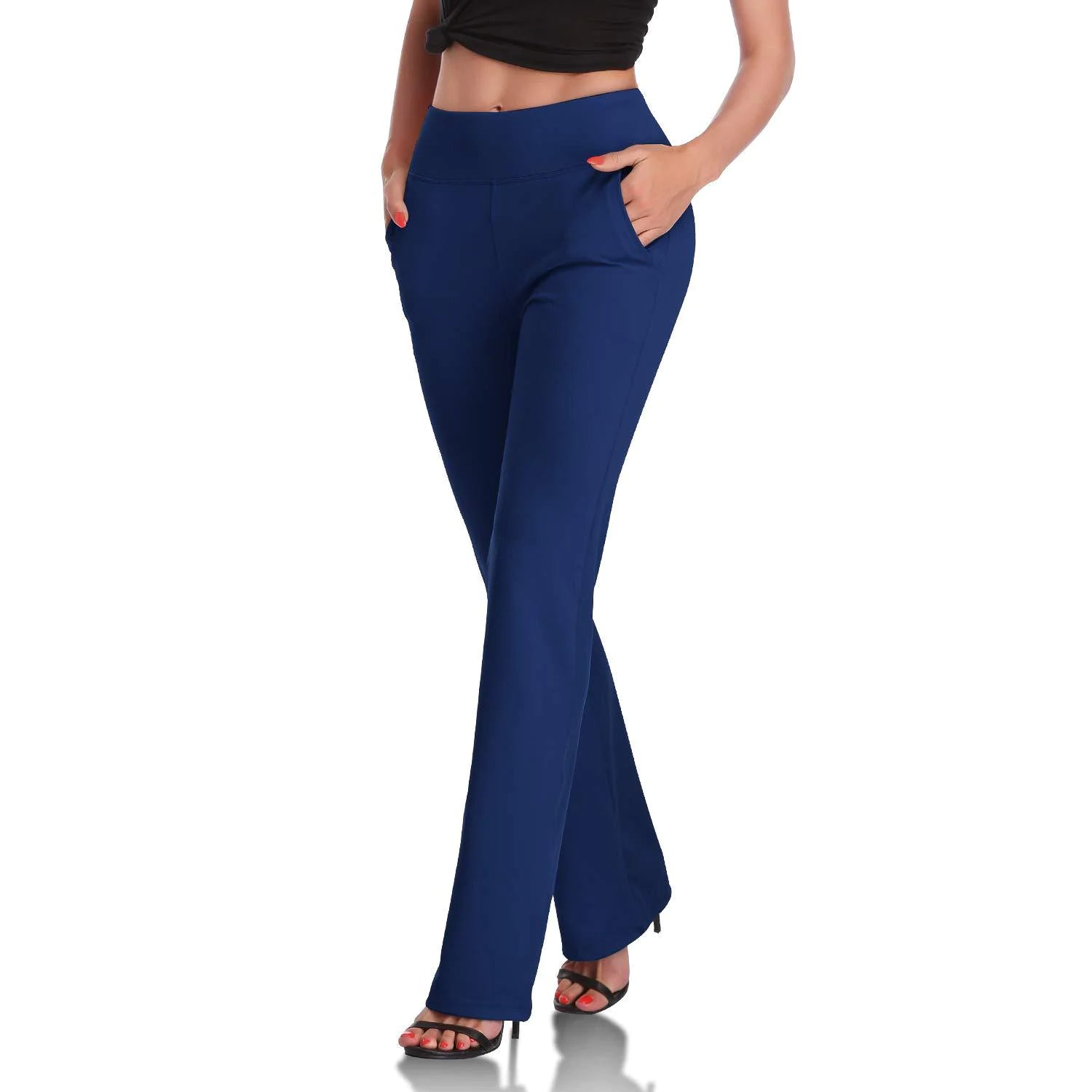 Women's Knitted Side Pockets Flared Pants