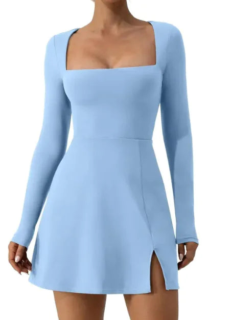 Women's Square Collar Long Sleeve Corset