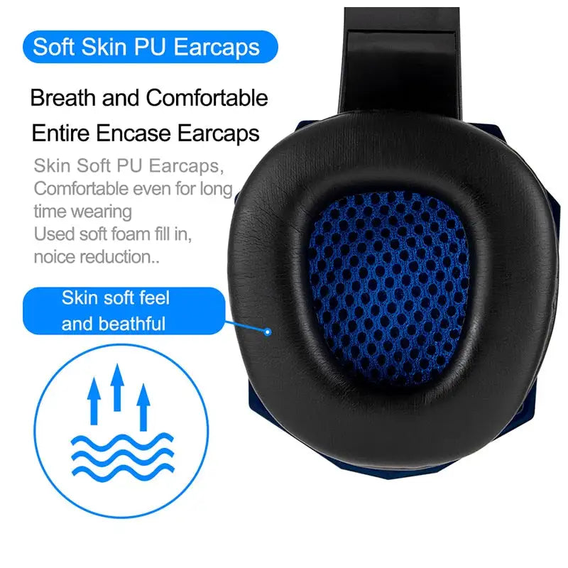 LED Light Wired Gaming Headset