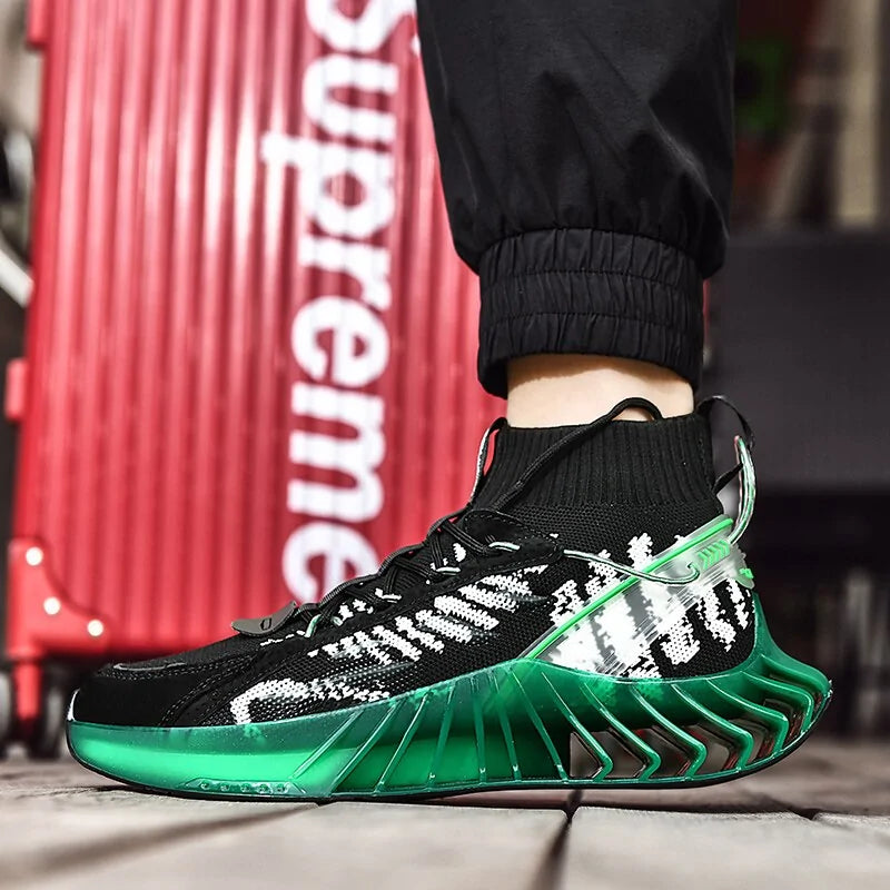 Men’s Athletic Blade Sole Trainers for Sporty Looks