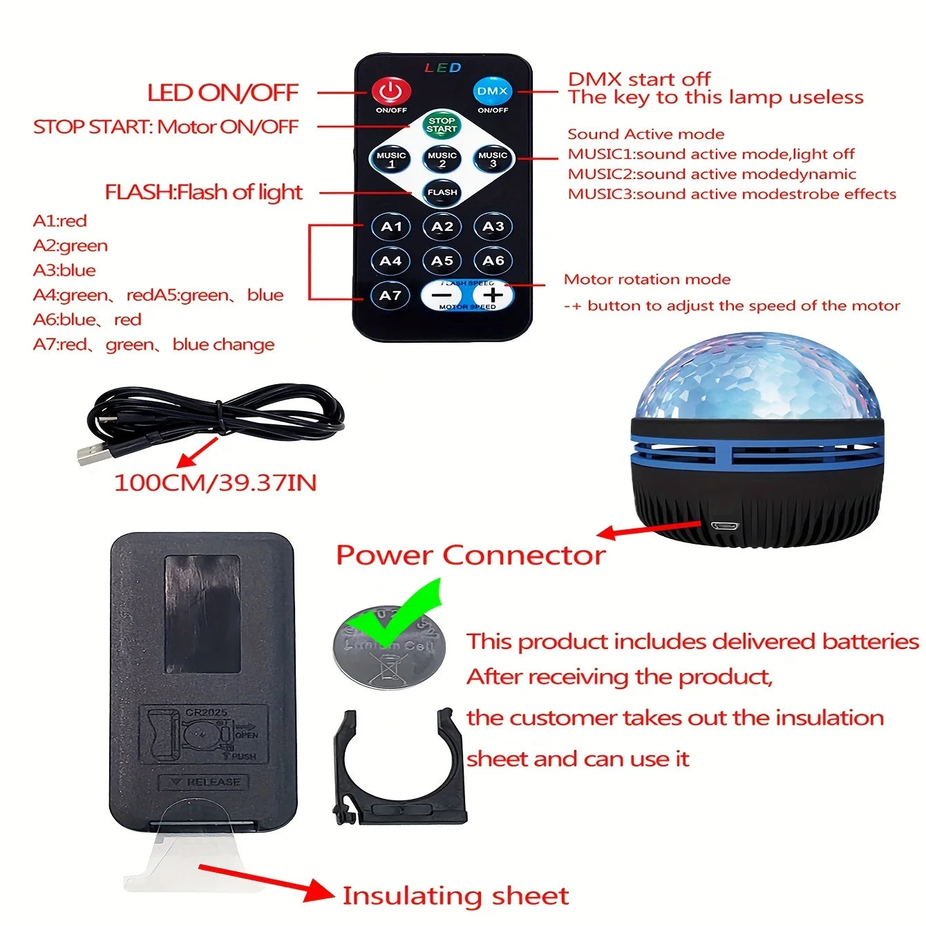 LED Water Pattern Starry Sky Light