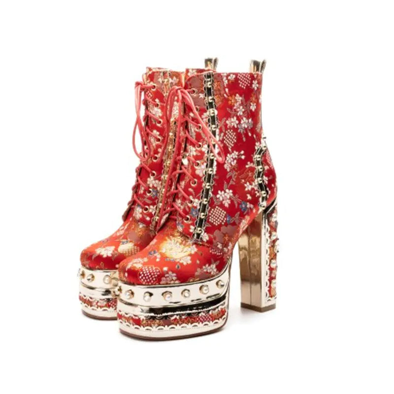 Flower Design Boots for Women