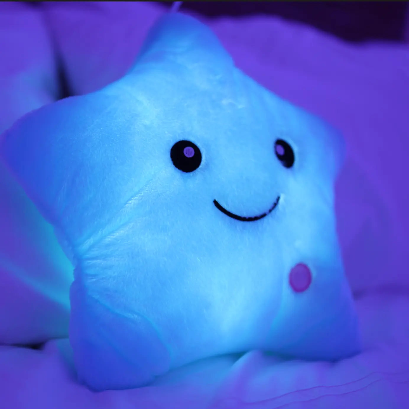 Glowing Lights Star Shaped Pillow