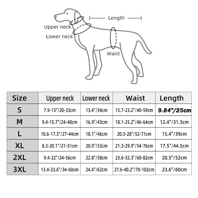 Dog Clothes Luxury Winter Jacket Size Chart