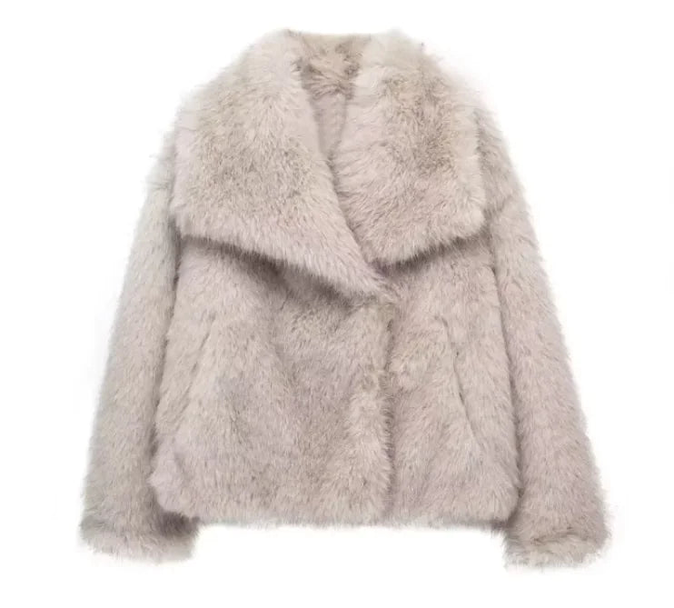 Women's Thicken Lapel Plush Coat