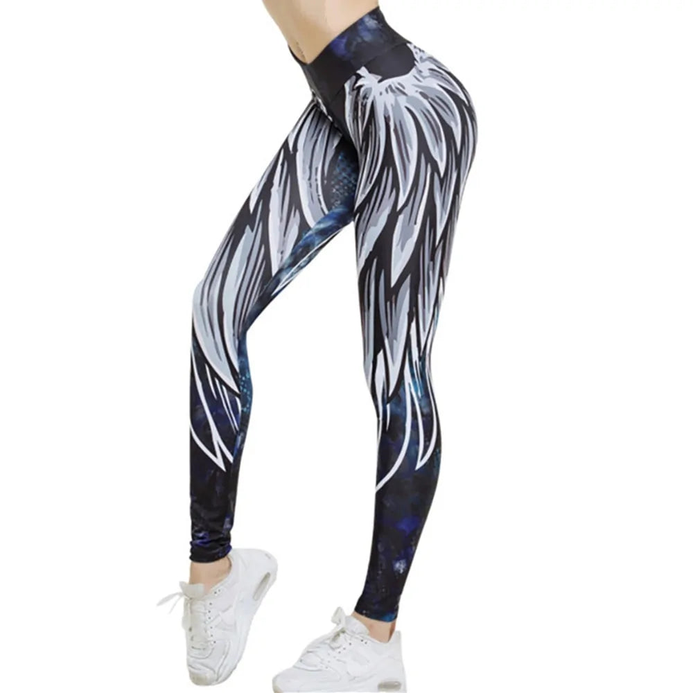 Bold Wing-Printed Leggings