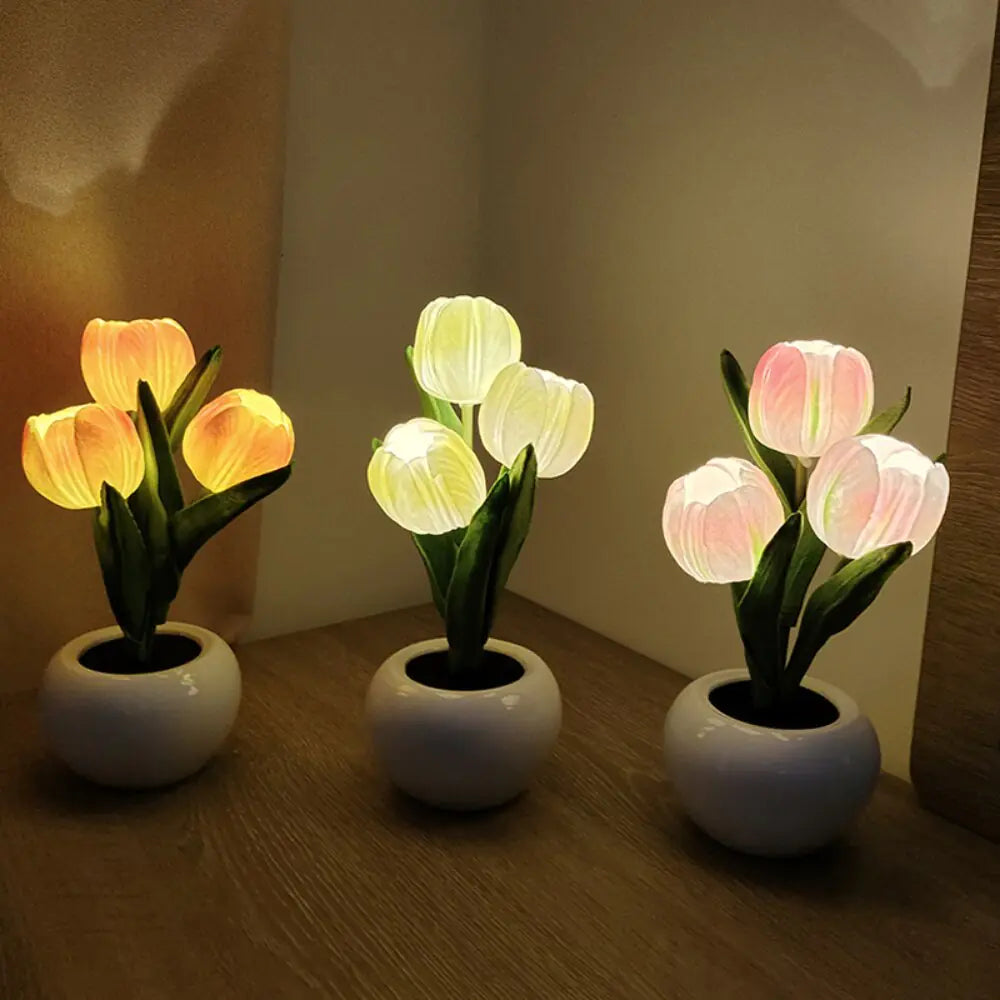 LED Tulip Flower Table Lamp