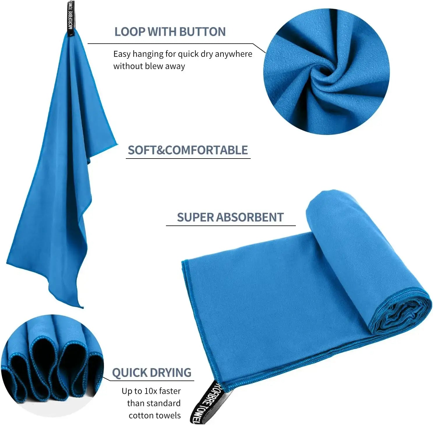 Microfiber Beach Towel With Mesh Bag
