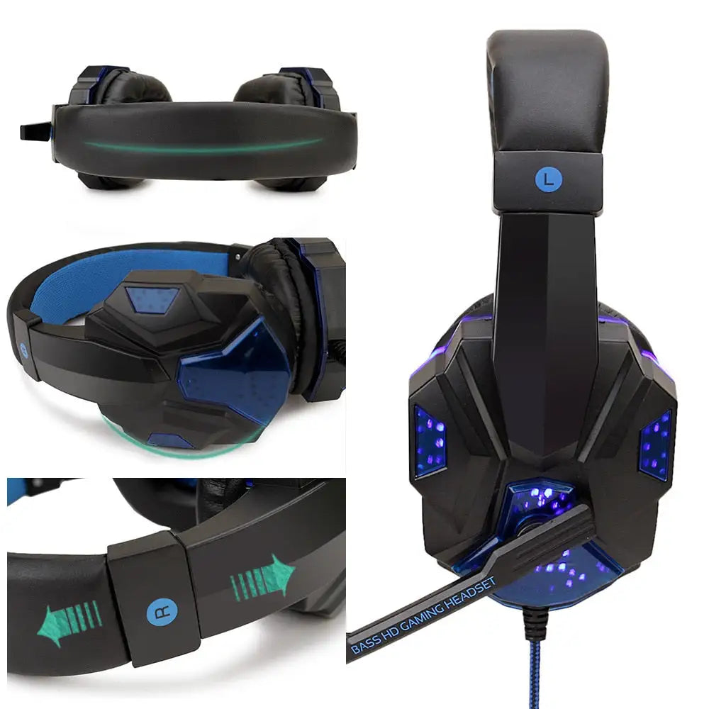 LED Light Wired Gaming Headset