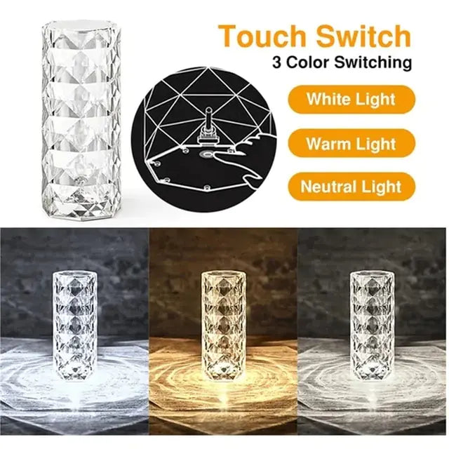 Multi-Colour LED Crystal Table Lamp