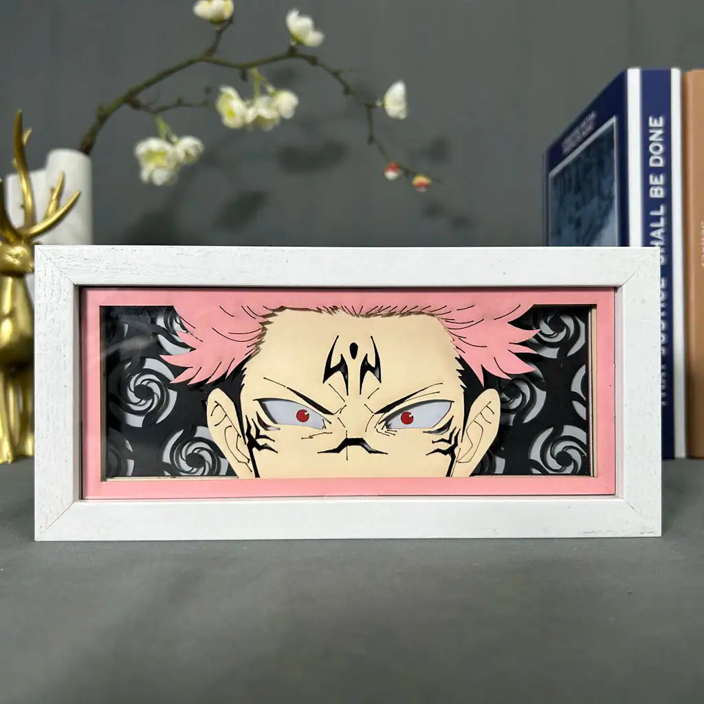 Anime Paper Cut Sukuna Lightbox