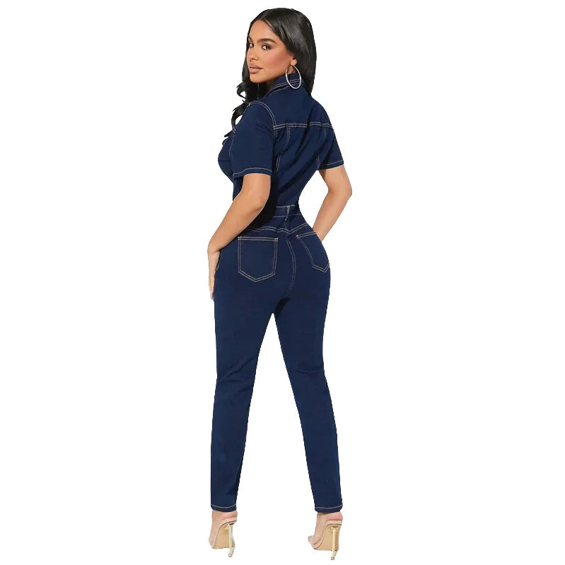 Women's one-piece denim outfit