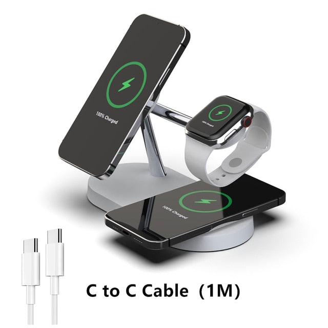 STOMART.CO.UK 3-in-1 Wireless Magsafe Charger Stand Trendy Gadgets Free Text