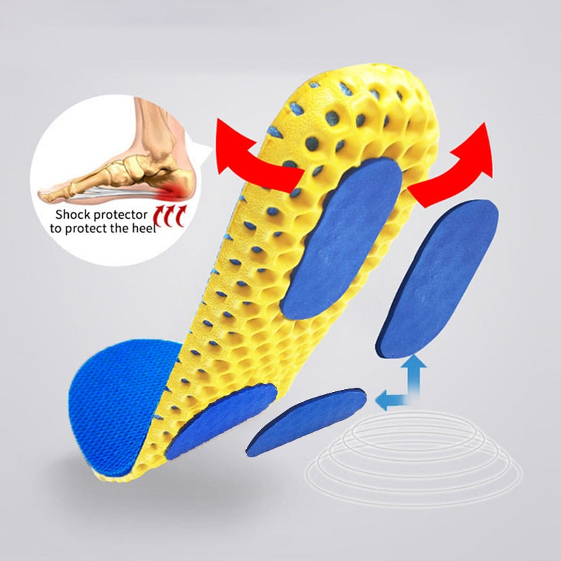 Picture Shoes Memory Foam Insoles with 2 different colours blue and yellow