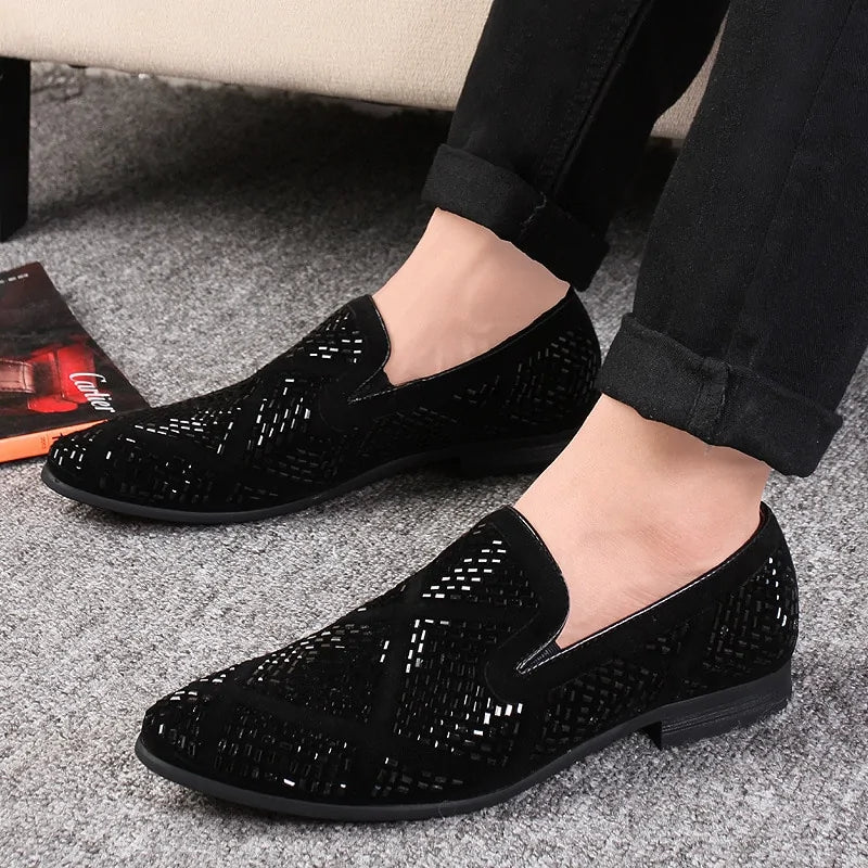 Men's Rhinestone Shining Loafer Shoes
