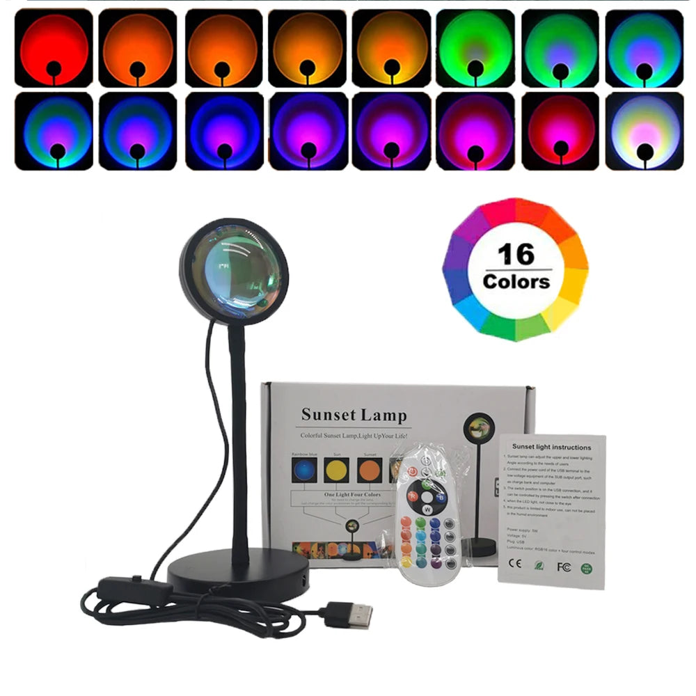 Smart Bluetooth Rainbow Sunset Projector Lamp