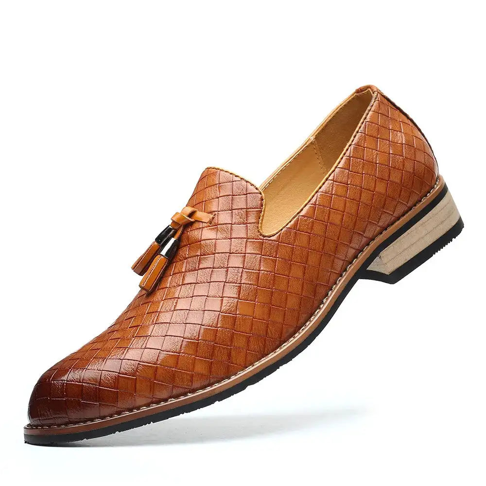 Men's Vintage Patterned Vegan Leather Loafers