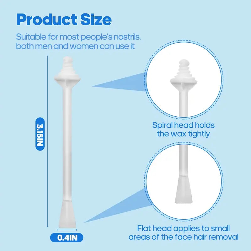 Nasal hair trimmer with spiral and flat heads on a blue background