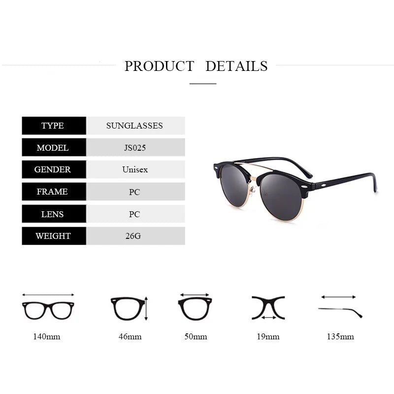 Eyewear Fashion Round Polarized Sunglasses