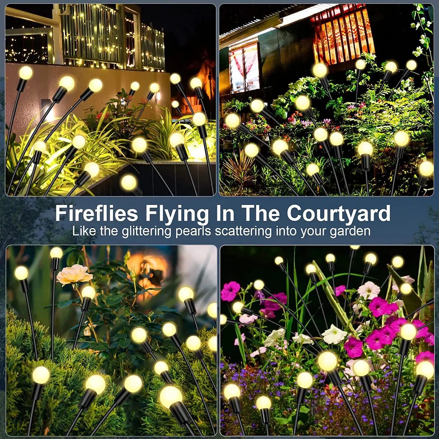 Solar Powered Garden LED Firefly Lights