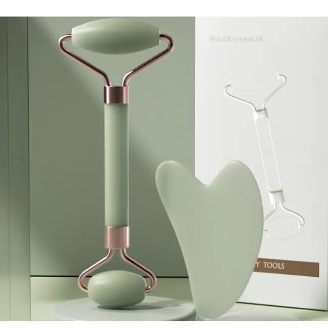 Facial roller for lymphatic drainage