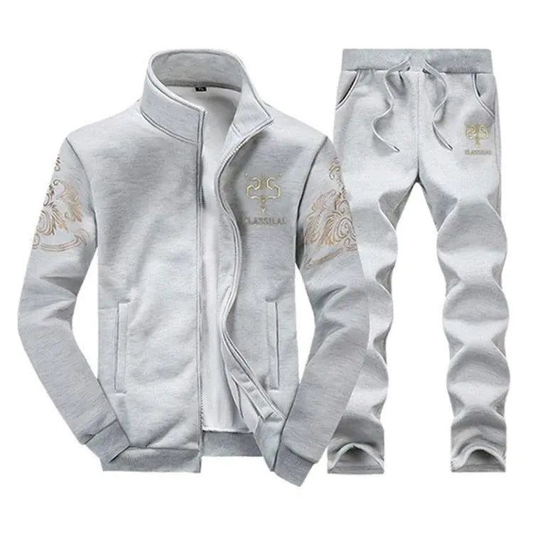 Men's Zippered Tracksuit Set
