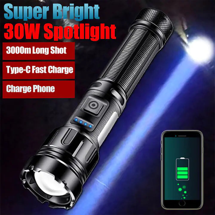 Powerful Rechargeable LED Flashlight