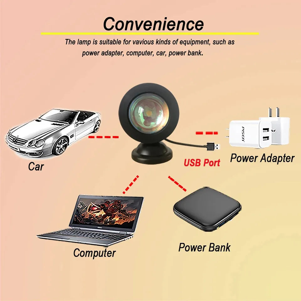 Color-Changing Bedroom Sunset Lamp