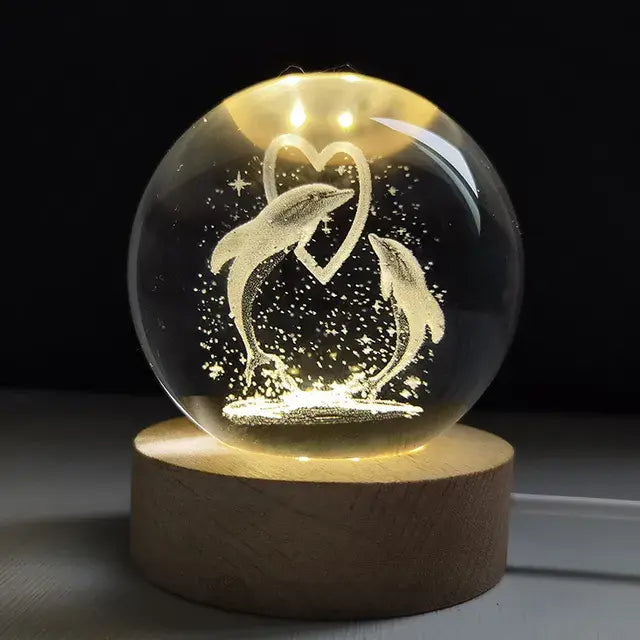Planetary Crystal Ball Lamp for Nighttime