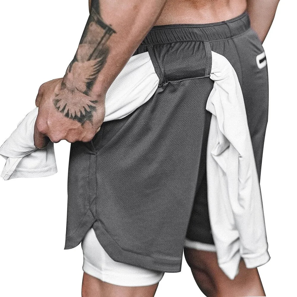 2 in 1 Running Shorts Pocket Lining