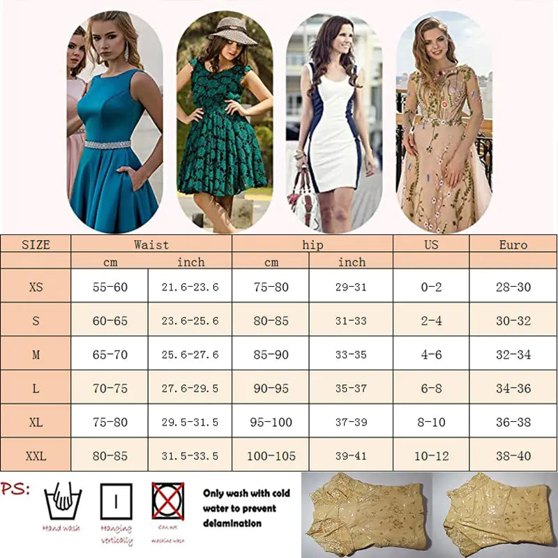 Allure Lace Compression Shaper Size Chart