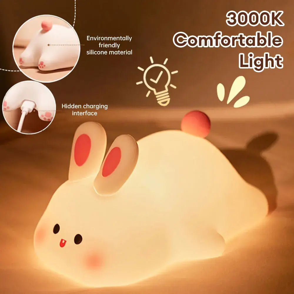 Cute Rabbit Bedside Silicon Lamp