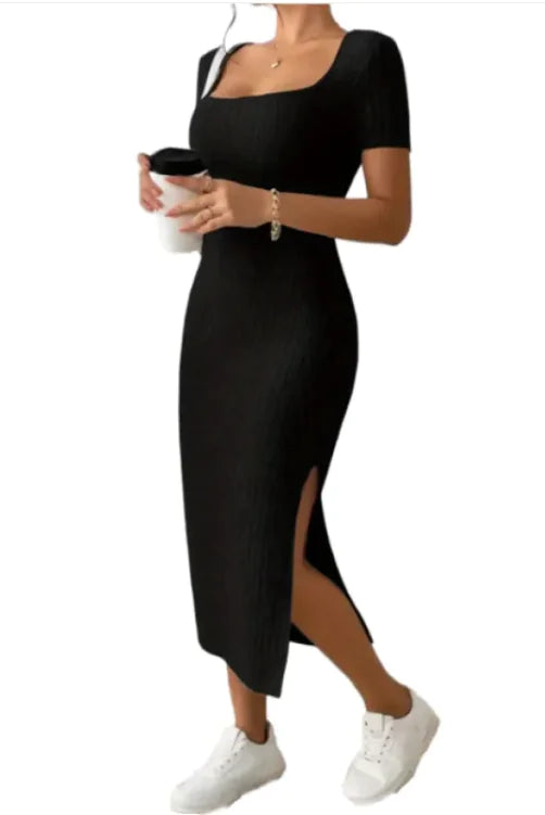 A woman wearing a gown