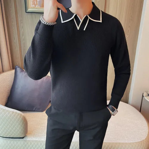 Men's Denim Solid Colour Long Sleeve Shirt
