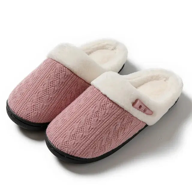 Winter Indoor Fluffy Suede Slippers