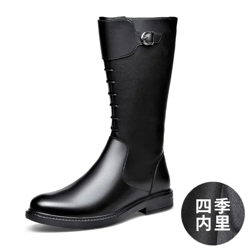 Men's Safety Trekking Moto Leather Boots