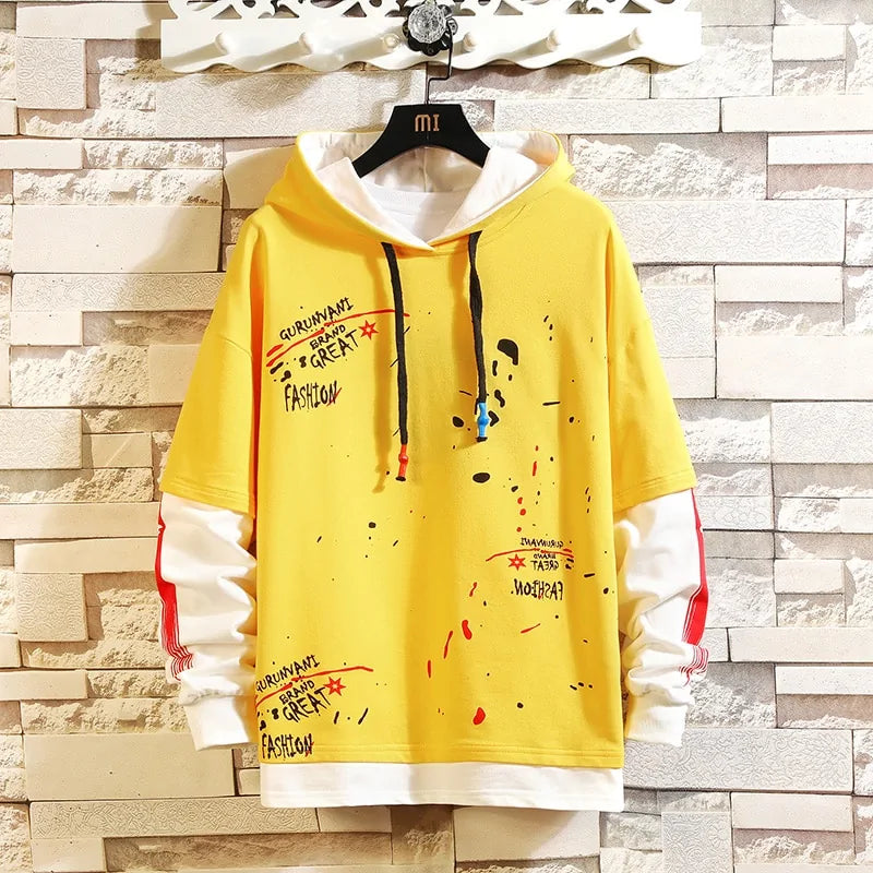 Men's Fashion Patchwork Casual Hoodie