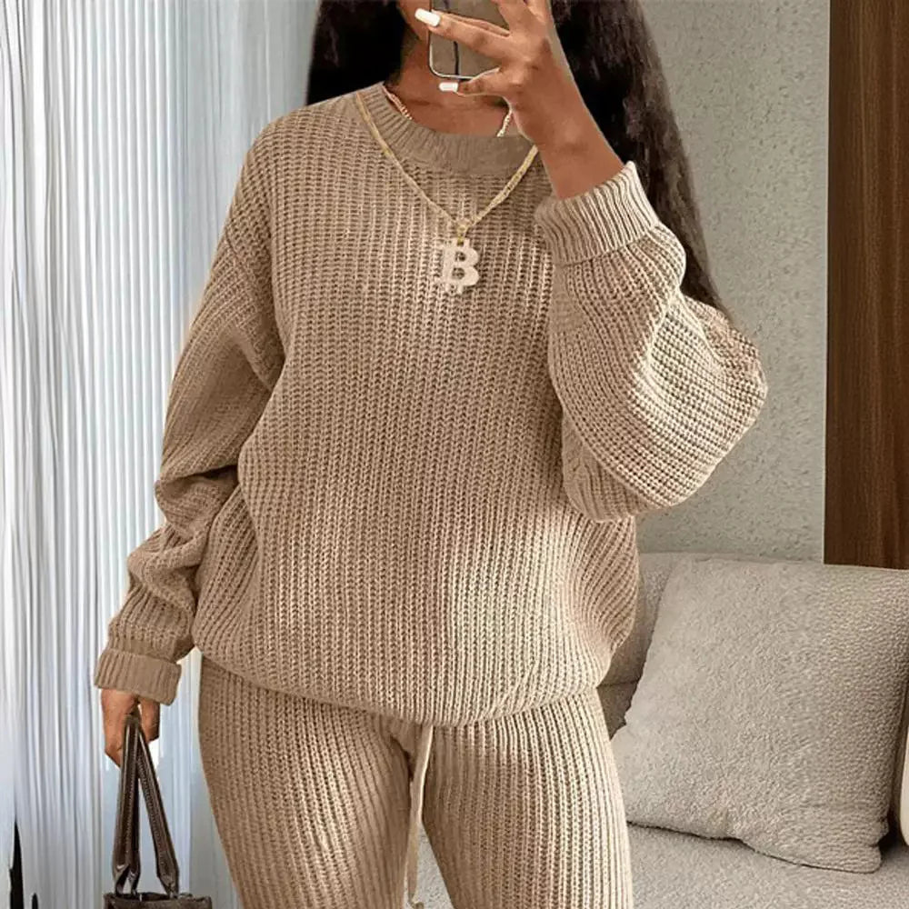 Women's Knitted Wool Suit Set